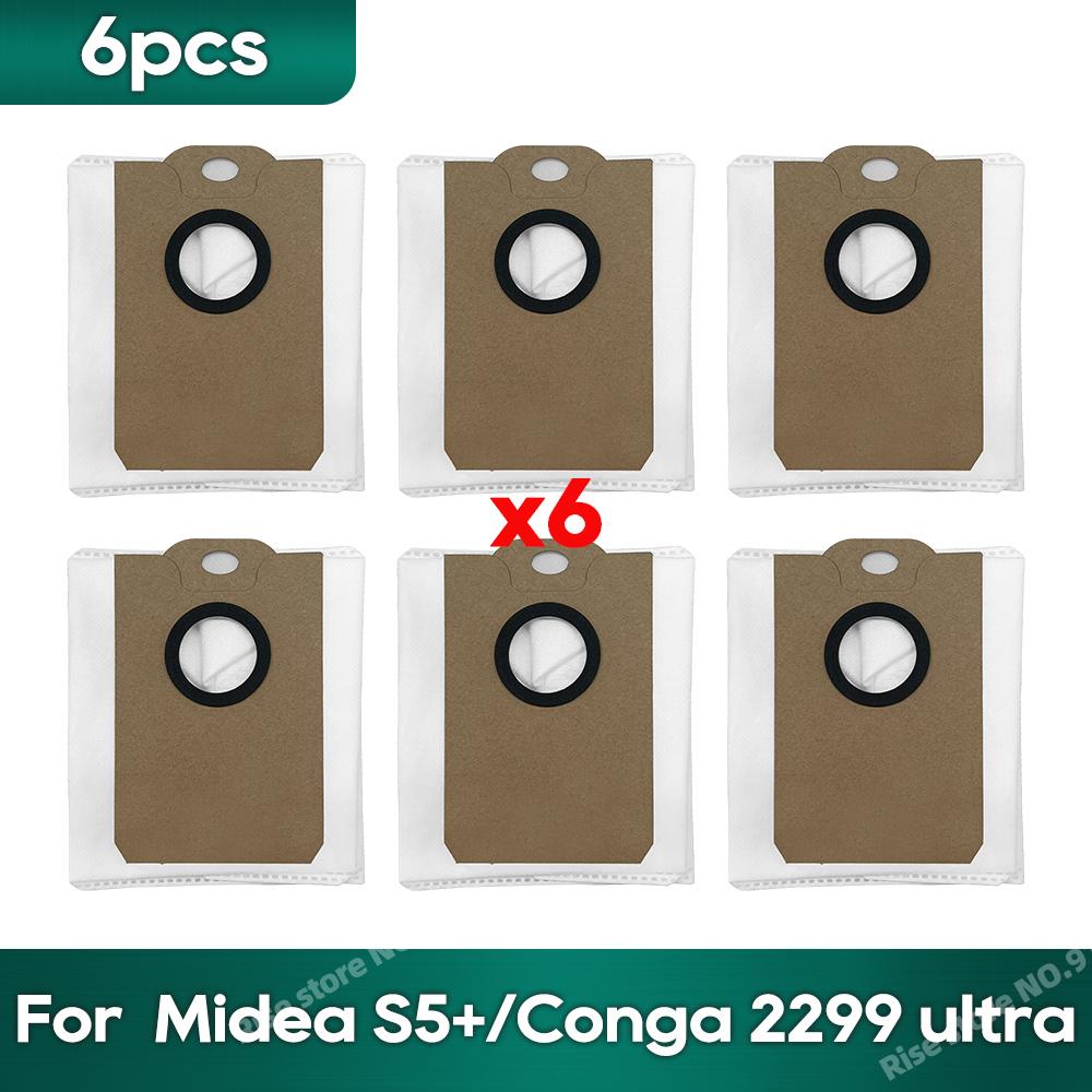 Fit for Midea S5 Plus, Conga 2299 Ultra Home X-Treme Genesis Vacuum Accessories Dust Bag Hepa Filter Roller Side Brush Mop