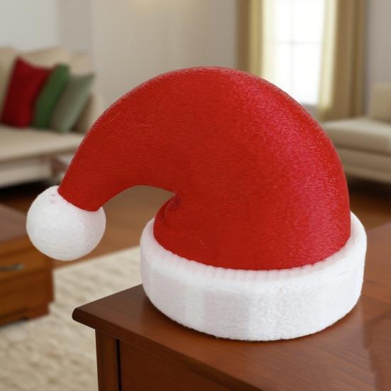 3D Printed Wolf Head Ornament Red Christmas Hat Statue Sculpture Home Office Desktop Trailer Coupling Cover Decoration
