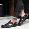 Men's Fashion Casual Shoes Genuine Leather Sandals Outdoor Flat Shoes Beach Sandals Breathable Loafers Plus Size 38-48