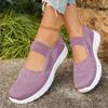 Lightweight Women's Mesh Knit Slip-On Sport Shoes with Flexible Sole and Adjustable Strap for Casual Outdoor Walking and Daily Wear