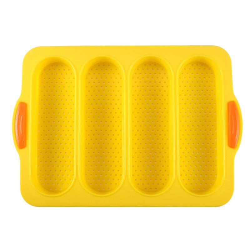 Silicone Baguette Pan 4 Holes Baguette Pan Bread Baking Pan Silicone Loaf Pan Easy To Release French Toast Bread Baking Tray