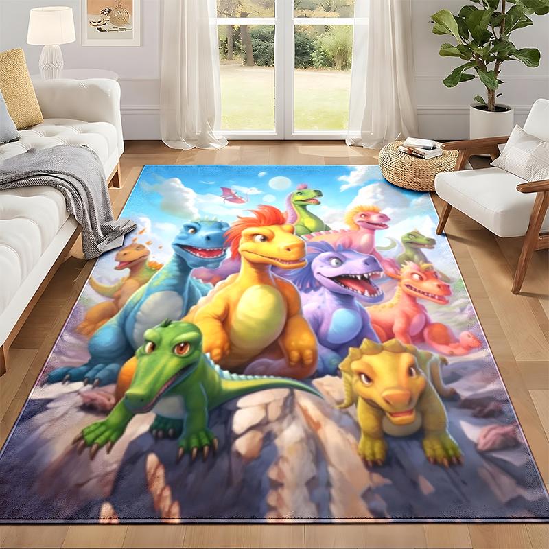 Cute Dinosaur Carpet Door Mat for Living Room or Bedroom Protective Mat Under Chair Office Decoration Christmas Gift Birthday Present