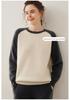 Women's Color Block Cashmere Sweater - Round Neck, Thick Knitwear for Autumn/Winter, Soft and Cozy Pullover