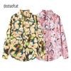 2026 Spring Women's Color Block Casual Printed Shirt - Loose Fit Commuting Top