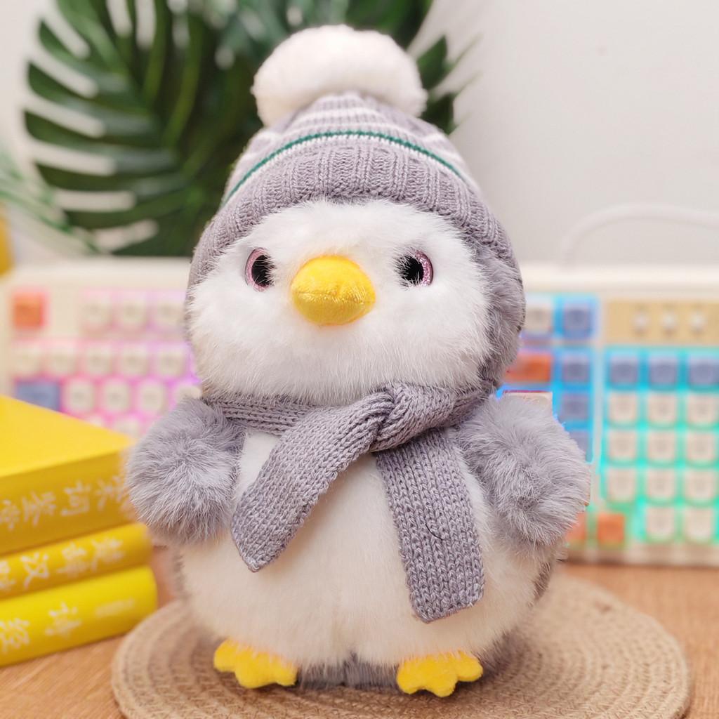 Penguin Scarf Hat Design Animal Playful Toy Couple Plush Toys Room Decoration