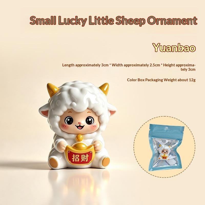 Cute Lucky Sheep Figurines 2027 Year Of Goat Decor Resin Adorable Design Home Desktop Ornament New Year Gift
