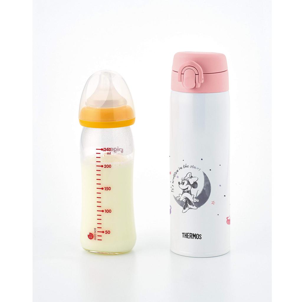 Thermos Stainless Steel Bottle for Milk Formula Minnie Stainless Steel Thermos Bottle Ideal for Making Milk Capacity 500ml 0.5L JNX-502DS (MNI)