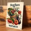 1PC 2D Flat Retro Countryside Style Vegetable and Fruit Iron Plaque Kitchen Dining Room Wall Decoration Pendant American Country