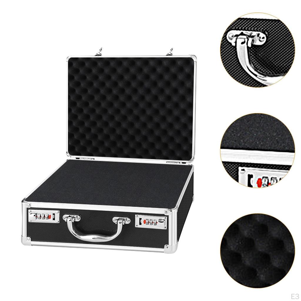 Aluminum Frame Carrying Case with Combination Lock for Personal Items Foam Insert Tool Box