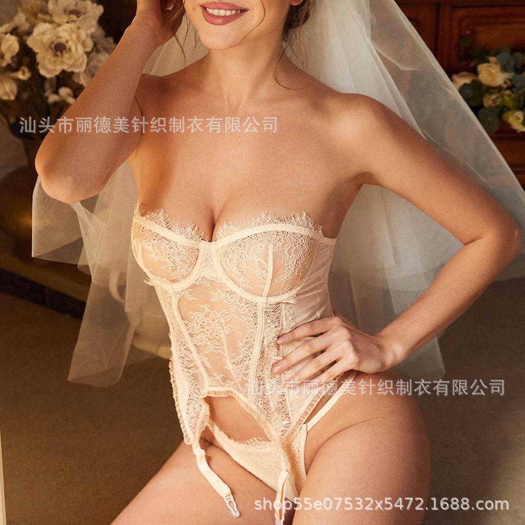 European and American Women's Wedding Underwear Women's Sexy Suit Corset Lace Bra Garter Wedding Underwear