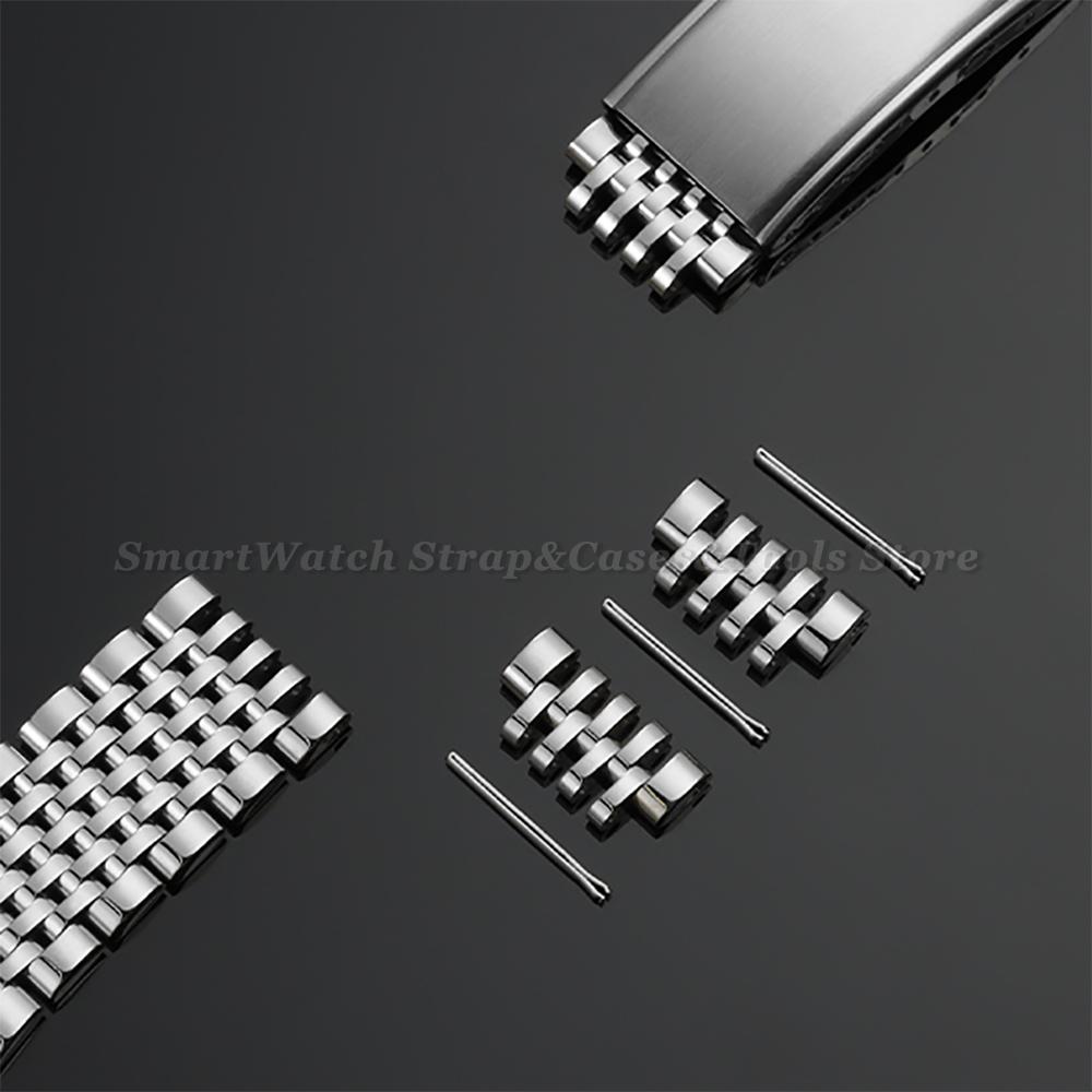 18mm 19mm 20mm Stainless Steel Watch Bracelet for Omega Seamaster for Speedmaster Men's Silver Gold Curved End Metal Watch Strap