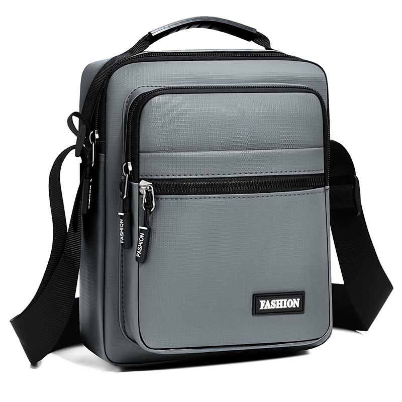 Contemporary Men's Handbag - Refined Oxford Shoulder Bag with Organizational Pockets