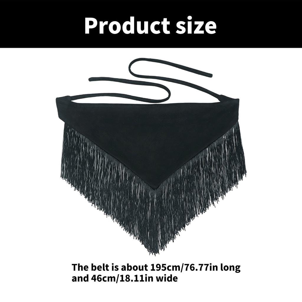Fringed Corset Belt Women Waspie Belt Self Tieup Waistband Victorian Cincher Belt Halloween Cosplay Costume Accessories