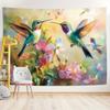 Ölgemälde Kolibri Blume Hintergrund Frühling Botanische Party Hintergrund
