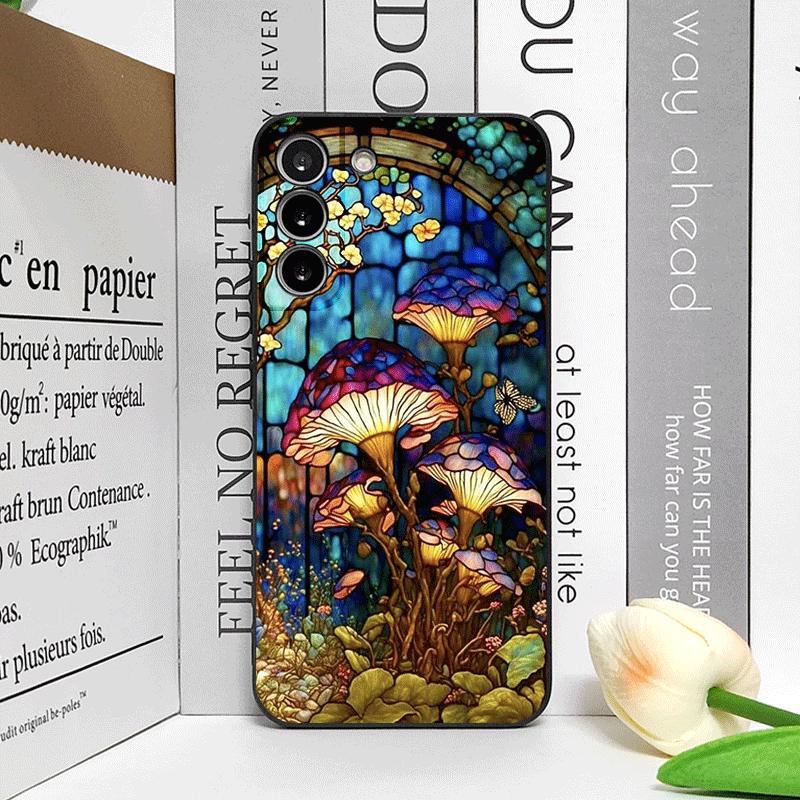 

Art Colorful Glass Style Forest Mushrooms Printed Phone Case for Samsung Galaxy A56 A14 A55 A16 A54 A36 A53 A52 A51 Soft Covers Galaxy A14 4G