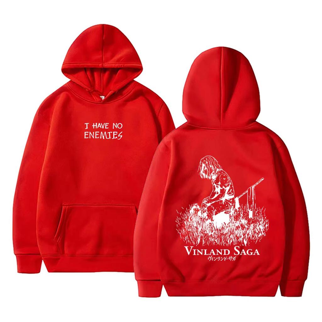 Anime Vinland Saga Thorfinn Nie Mam Wrogów Bluza z Kapturem Graficzna Męska Damska Manga Casualowa Oversize Bluzy z Kapturem Męskie Vintage Streetwear