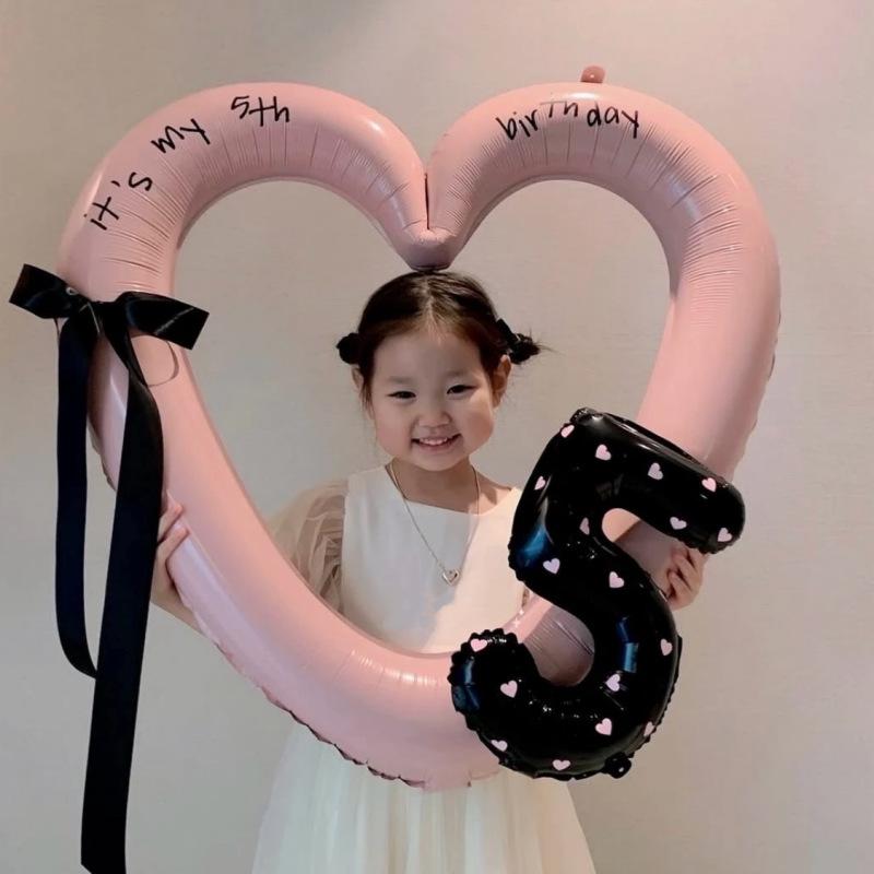 Heart Balloons Aluminum Foil Balloon Wedding Birthday Party Balloon Decoration Baby Shower Party Decor Girls Number Balloon