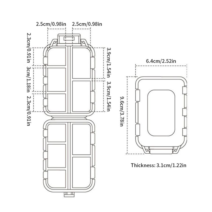 Convenient Travel Pill Organizer Dispenser Portable Pocket Pharmacy Medicine Box Small Case 10 Grids Storage Vitamin Fish Oil