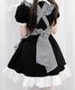 Milky Time Dámske Lolita Služobné Šaty s Mašľou, Volánmi, Zástrou a Kockovaným Vzorom, Cosplay Kostým (Veľkosť L)