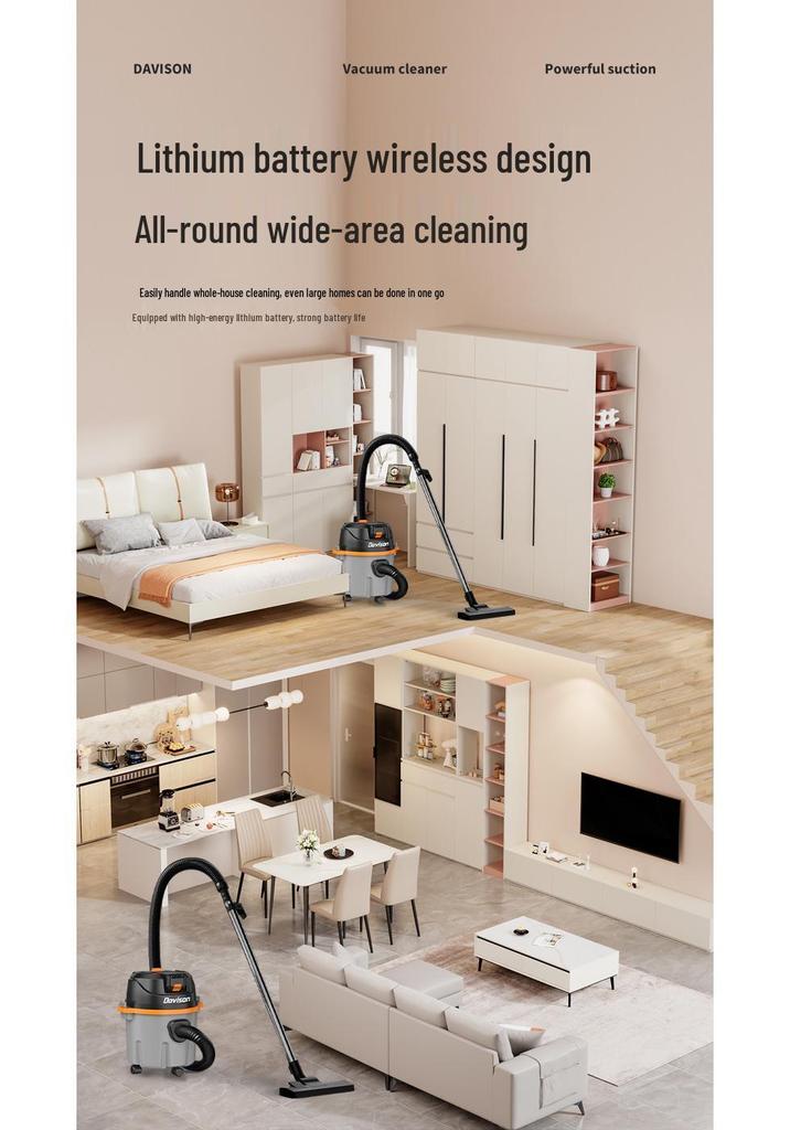 High-Power Industrial Vacuum Cleaner: Strong Suction for Home, Commercial, Car, and Renovation Use; Efficient Dust and Water Removal.