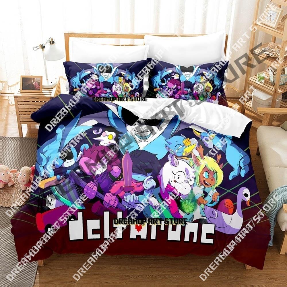 3D Print Deltarune 2 Bedding Set Single Twin Full Queen King Size Bed Set Adult Kid Bedroom Duvetcover Sets Game Bed Sheet