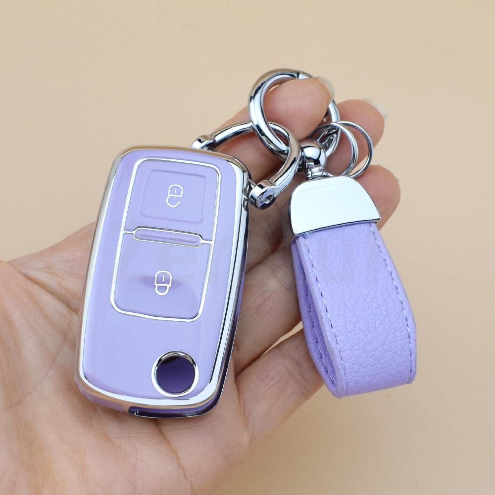 Pro Vw Volkswagen Polo Golf Passat Beetle Caddy T5 Up Eos Tiguan Skoda Octavia A5 TPU Pouzdro na klíče od auta Kryt Auto Skořápka Klíčenka Fob
