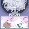 AA58 200 Pcs Plastic Keychain Clips, Acrylic Keychain Connector, Clear Keychain Clips for Crafts, Keychain Attachment