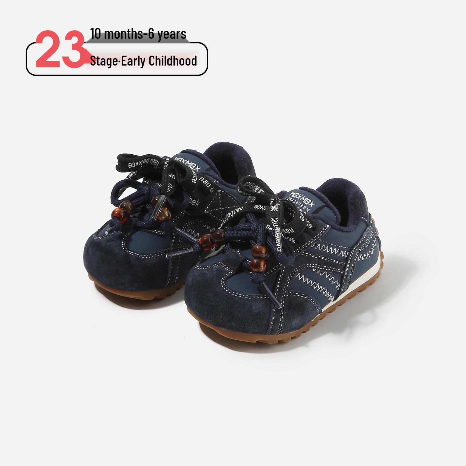 

Winter Casual Cotton Plush Toddler Shoes - Girls and Boys Double Lace Sports Style Factory order size 16-20 (120 pairs) синій