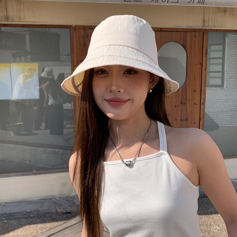 Spring new hat women's fashion versatile bucket hat summer outdoor sunscreen hat shading face small sun hat