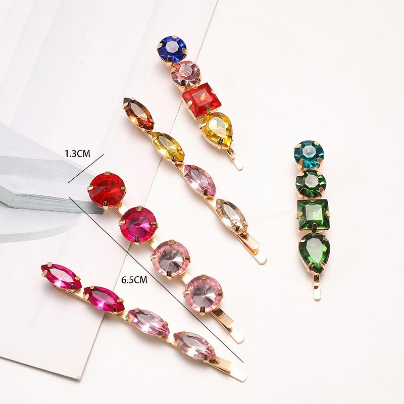 New Multicolor Crystal Fashion Hairpins Women Girls Hair Clips Bobby Pin Accessories Hairgrip Hairclip Headwear Barrette