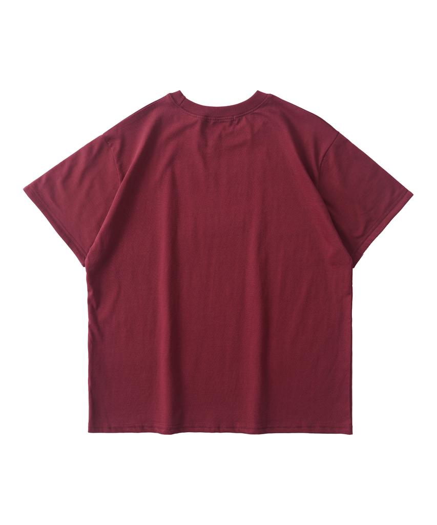 ANALOG MOOD Soft Roll-Up Short Sleeve T-Shirt (Burgundy)