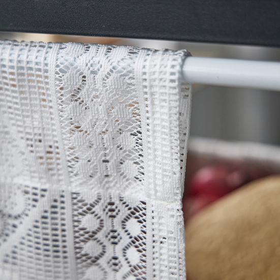 French Lace Curtain Vintage Short Sheer Cabinet Curtain Farmhouse Rustic Boho