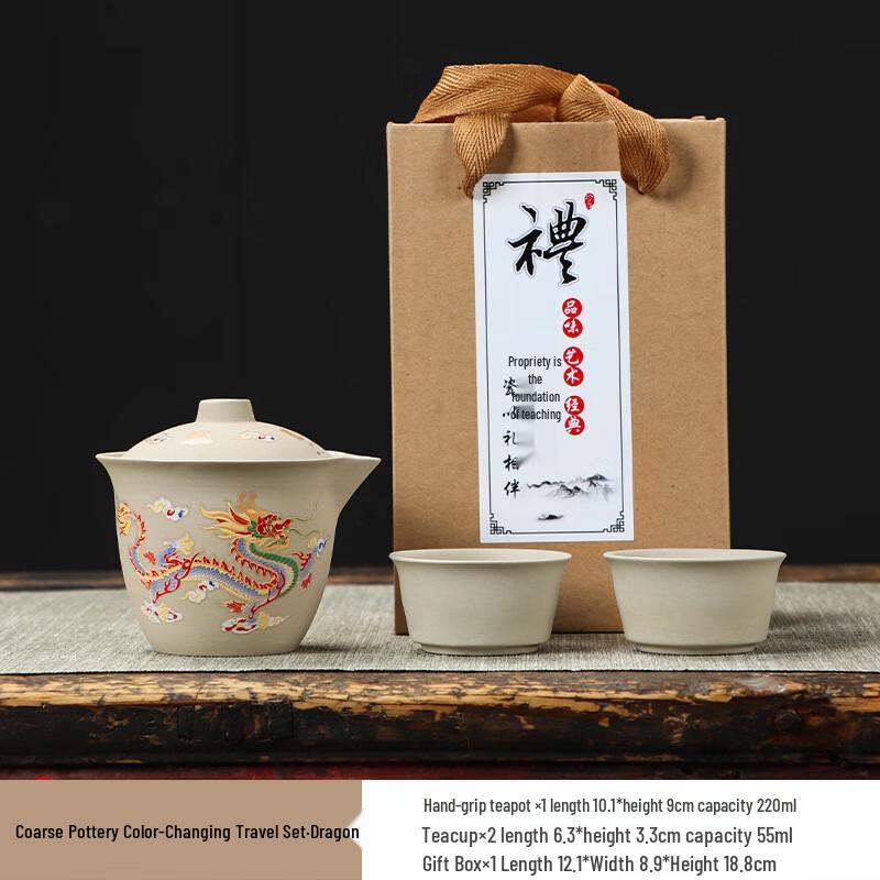 Shangqi Auspicious Dragon Color-Changing Travel Tea Set