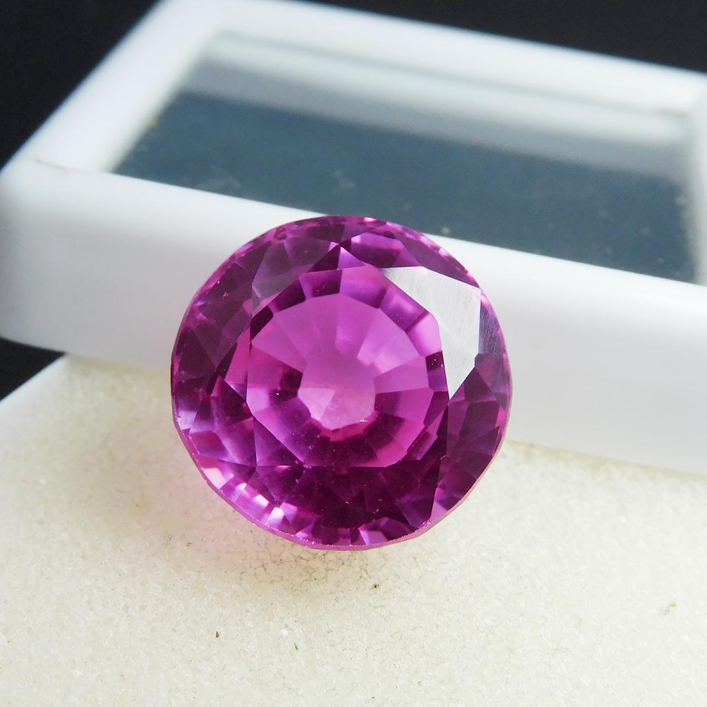 Natural Pink Sapphire Loose Gemstone Round Cut 24 Ct Enhanced September Birthday Birthstone