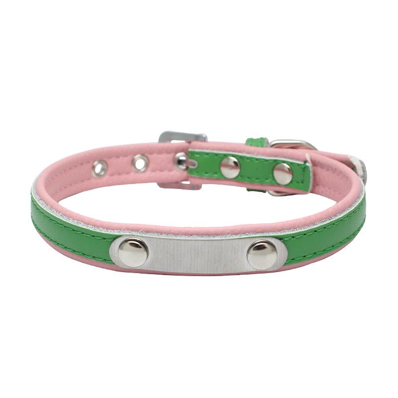 Stainless Steel Iron Lettering Pet Collar Leather Dog Chain Cat with Large  Medium and Small Dog Pet Supplies