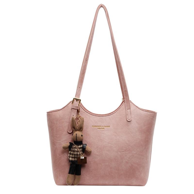 

Повседневная сумка для поездок на работу, женская сумка под мышкой большой вместимости, новая универсальная плечевая сумка-тоут для покупок no pendant розовый