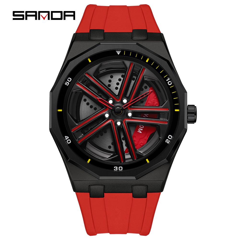 SANDA 1162 Men's Trendy Waterproof Rotating Wheel Quartz Watch
