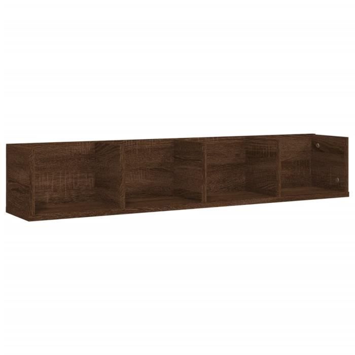 VidaXL Wall-mounted CD Shelf Brown Oak 100x18x18 Cm Engineered Wood 826619