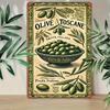 2D Platt, 2D Väggkonst - Målning i Toskansk Olivstil - Retro Metallplåtbild, Konstdekoration, Enkel Installation, 19.81x29.97cm, In