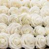 25pcs Fake Artificial White Roses With Stem, Home, Party & Wedding Decorations, For DIY, Bridal Shower Bouquets & Centrepieces/Arrangements
