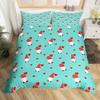 Valentines Day King Duvet Cover Romantic Bedding Set Kawaii Couple Gnome Comforter Cover Pink Rose Hearts Polyester Quilt Cover