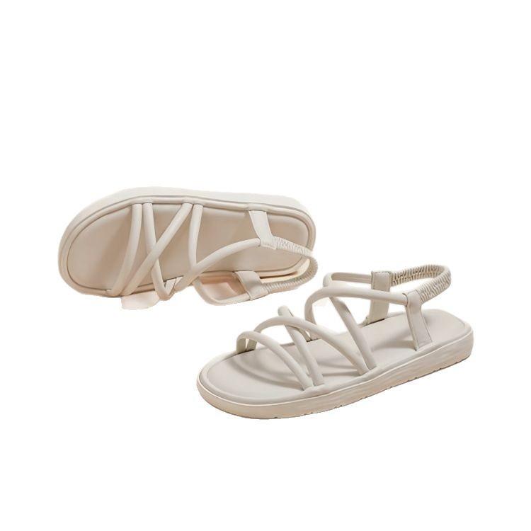 Internet celebrity sandals female 2025 spring and summer new daily leisure fairy style versatile flat beach roman sandals