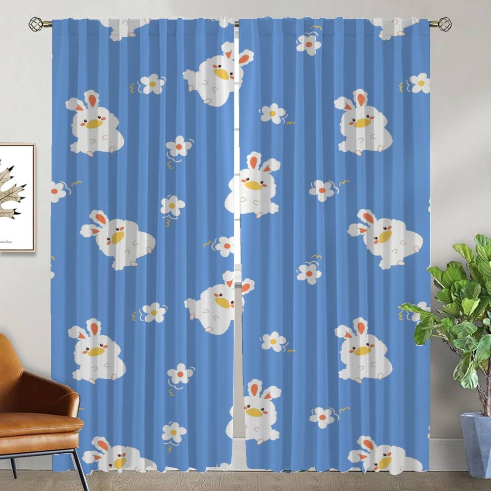 Rabbit Anti-mosquito Curtains for Camera Modern Living Room Curtains 2 Pieces Halloween Decoration Window Curtain Shades Kitchen