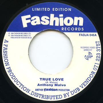 7inch Record ANTHONY MALVO - True Love FADJA046 Fashion Records 1994 UK Reggae, Ska & Dub Used
