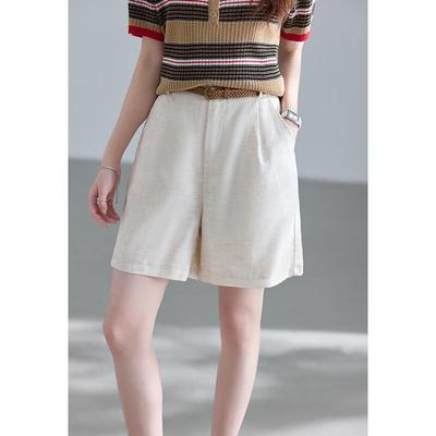 Old Money Style Linen High-Waisted Casual Shorts