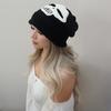 Handmade Crochet Ghost Face Hat Halloween Funny Skull Glow In Dark Beanie Unisex Warm Winter