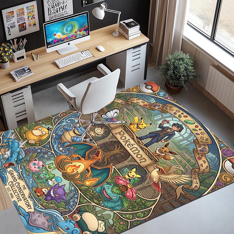 Pokemon Pattern Rug, Indoor/Outdoor Mat, for Picnic, Gameroom, Bedroom, Office, Living Room, Home Decor Carpet, Birthday Gift