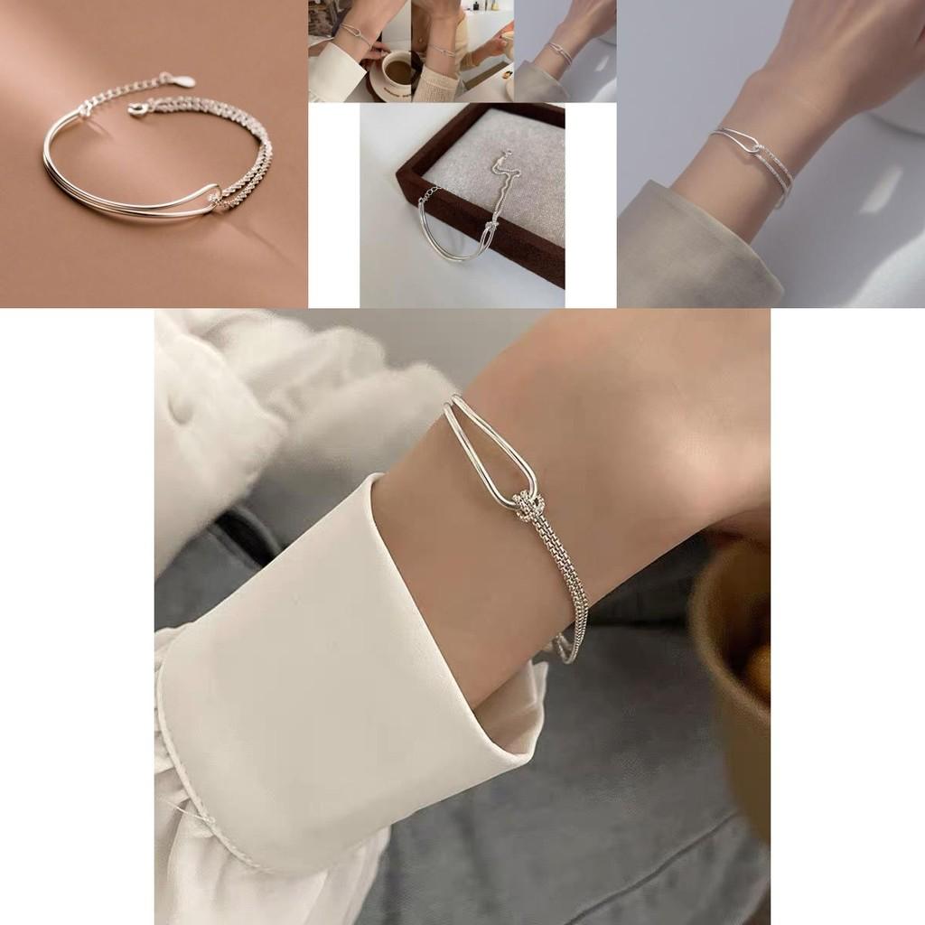 Elegant Geometric Chain Bracelet Minimalist Design Versatile Korean Style