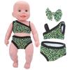 Vêtements de poupée bébé imprimé léopard Maillots de bain Poupée bébé 18 pouces Maillot de bain avec pince à cheveux