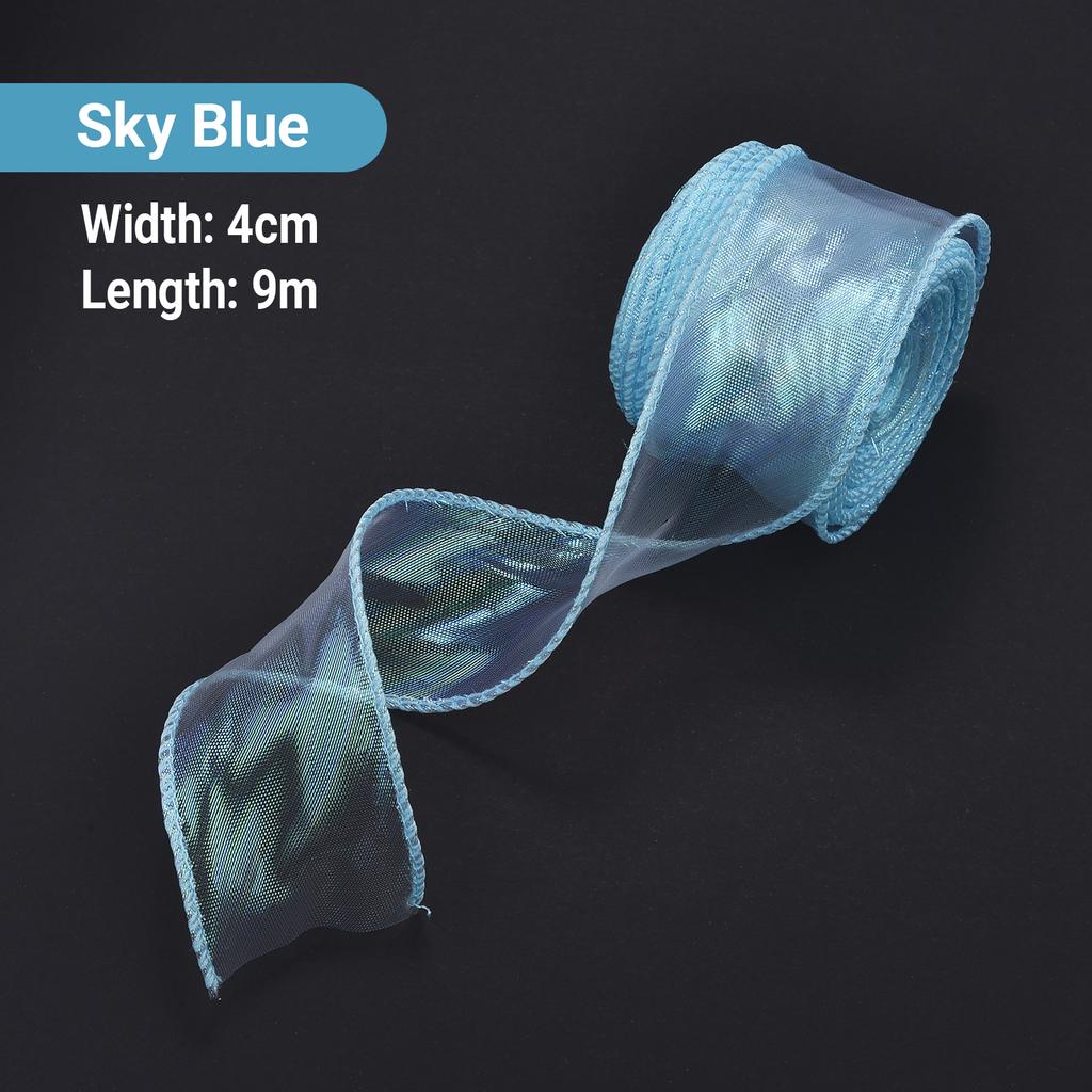 Fishtail Yarn Silk Organza Ribbon 4CM Flower Baking Gift Packaging Apparel Craft Supplies DIY Sewing Fabric Clothing Accessories